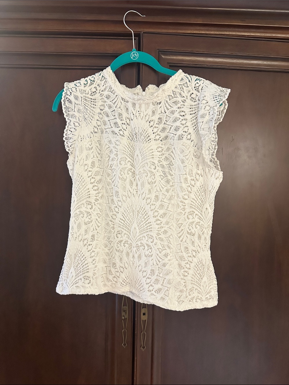 White House Black Market White Lace Top